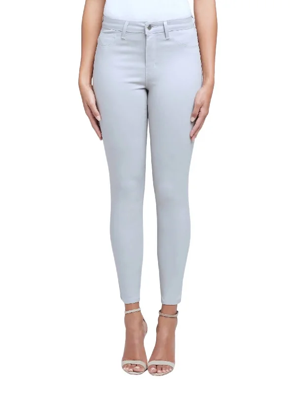 form flare pants -Margot High Rise Skinny Jean In Gris Coated