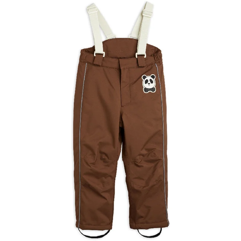 graphite fit pants -Mini Rodini Brown Panda Soft Ski Pants