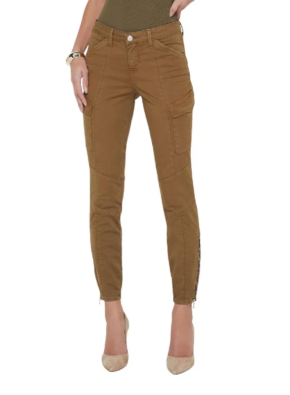 navy pop pants -Patton Skinny Cargo Jean In Brown Olive