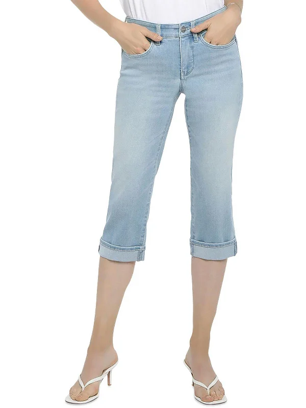 ombre tight pants -Petites Petite Marilyn Womens Cropped High Rise Straight Leg Jeans