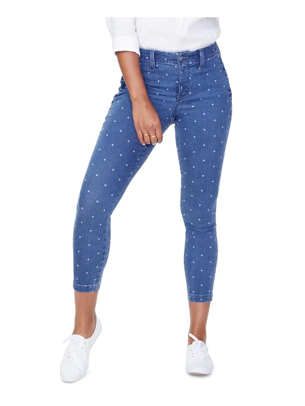 duo glow pants -Plus Womens Ankle Polka Dot Skinny Jeans