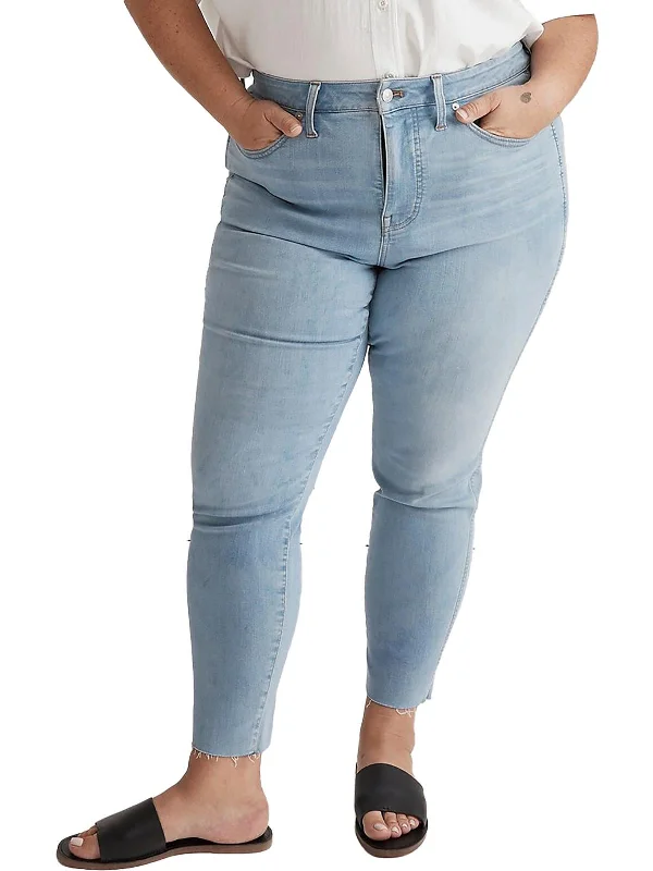 camel flare pants -Plus Womens High-Rise Cropped Skinny Jeans