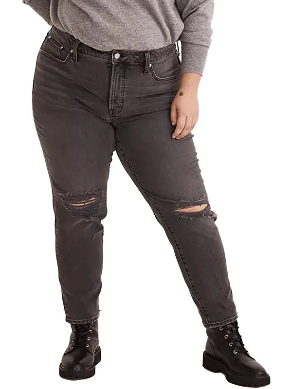 royal pop pants -Plus Womens High-Rise Destroyed Skinny Jeans