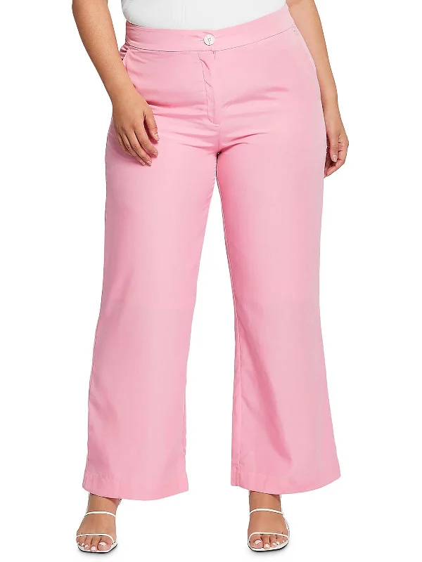 zinc hardy pants -Plus Womens Textured High Rise Capri Pants