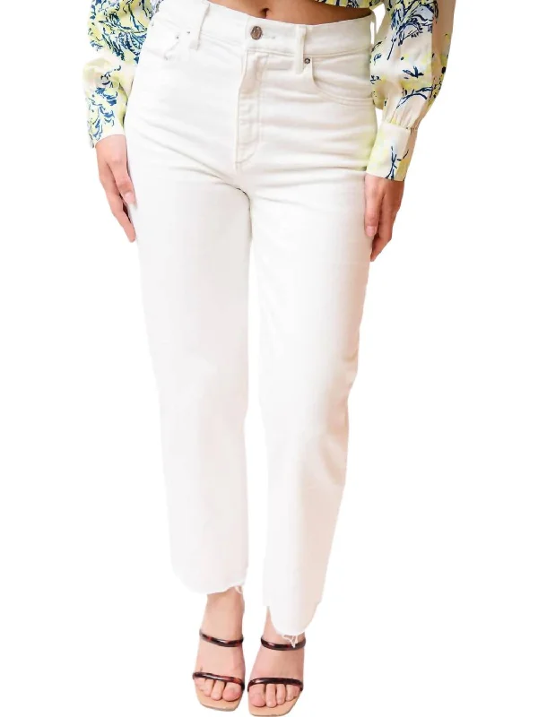 light pop pants -Sabine Straight Leg Jeans In White