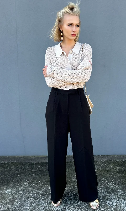 port cozy pants -Second Female Wide Leg Louis  Pant