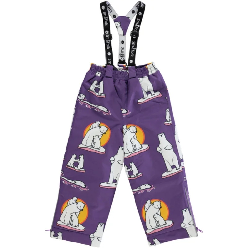 obsidian pants -Småfolk Purple Heart Snow Pants With Polar Bears