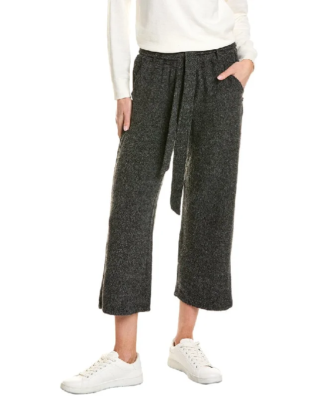 short flair pants -Sol Angeles Brushed Boucle Crop Tie Pant