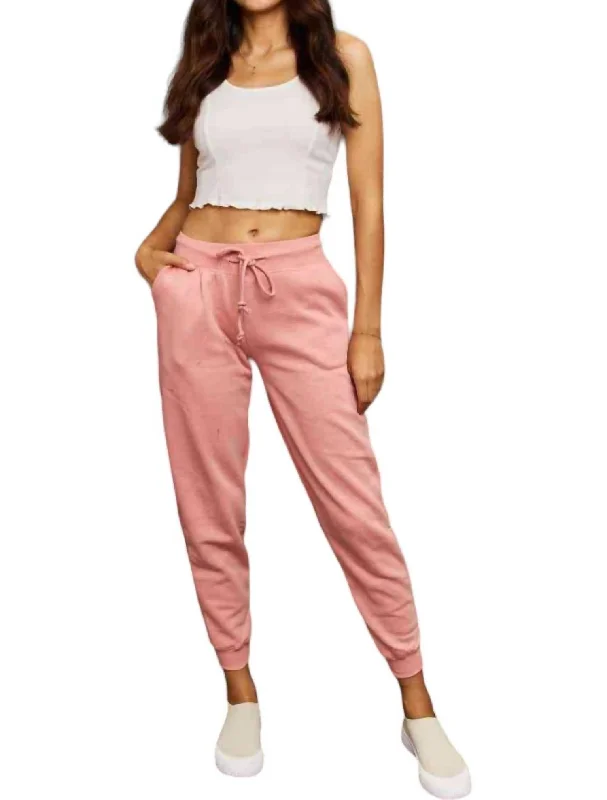 moss quiet pants -Solid Jill Jogger Pants In Mauve