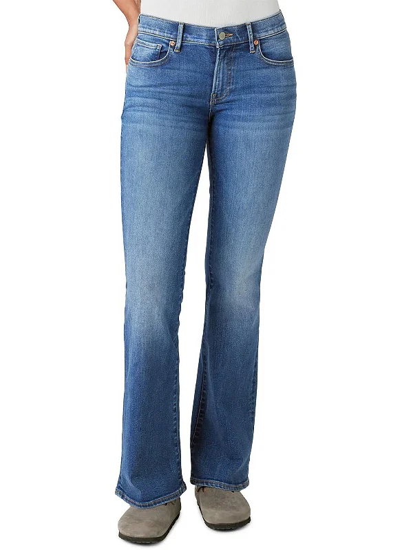 edge cozy pants -Sweet Womens Mid-Rise Medium Wash Flare Jeans