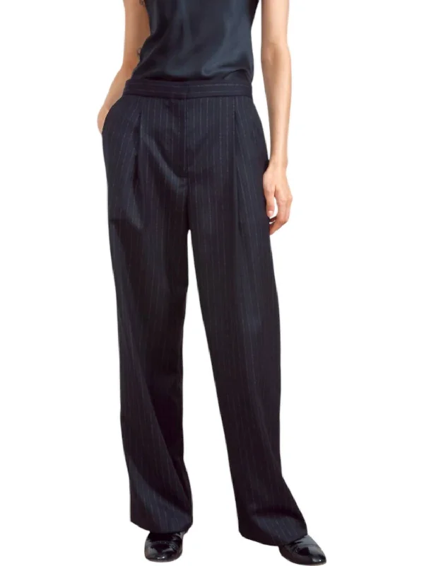 infant rest pants -The Mercer Trouser Pants In Black Pinstripe