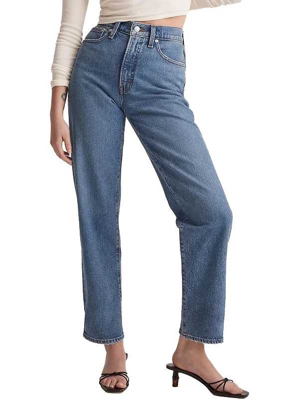 walnut bold pants -The Perfect Vintage Womens High-Rise Distressed Straight Leg Jeans