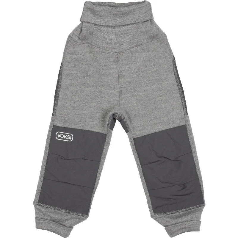 vivid cozy pants -Voksi® Melan Grey Wool Pants Fleece