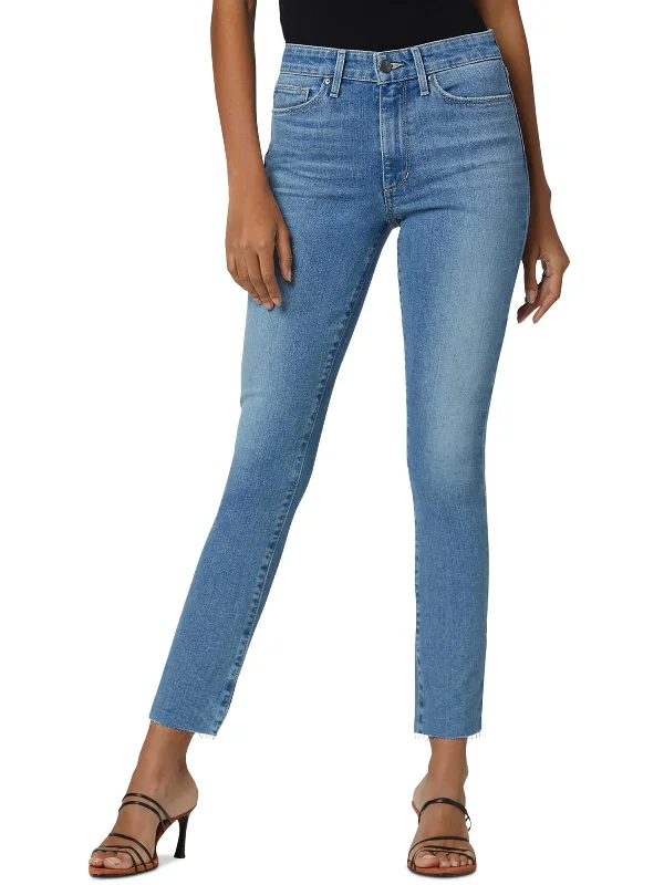 ruby shine pants -Womens Denim Mid Rise Straight Leg Jeans