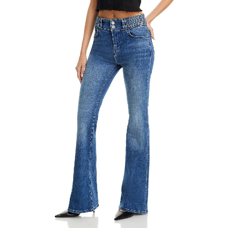 obsidian pants -Womens Flare High Waisted Flared Jeans