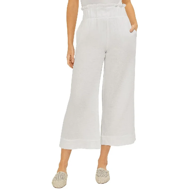 swing hardy pants -Womens Gauze Wide-Leg Cropped Pants