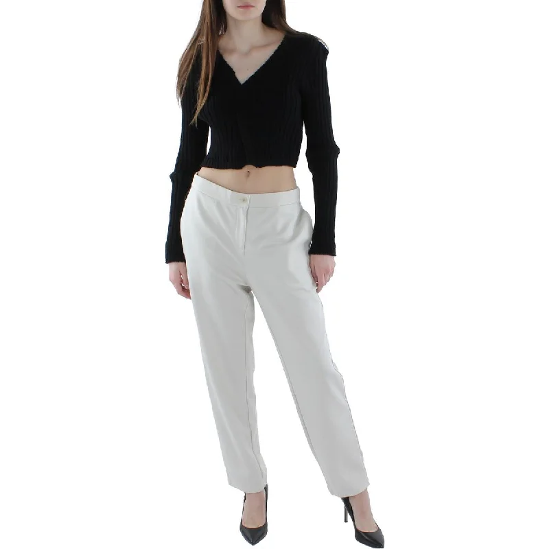 jute breezy pants -Womens High Rise Ankle Pants