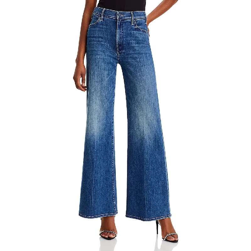 plus calm pants -Womens High Rise Stretch Wide Leg Jeans