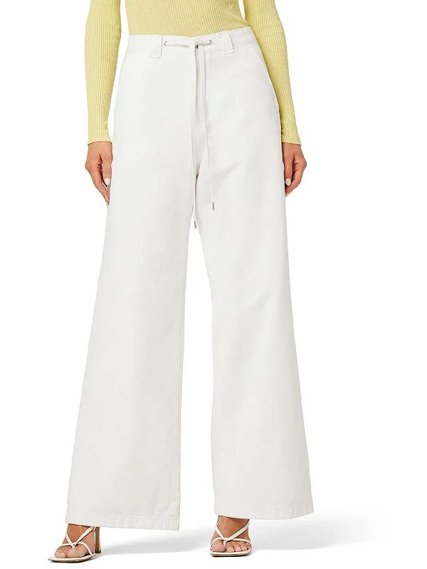 club sleek pants -Womens High Rise Trouser Wide Leg Jeans