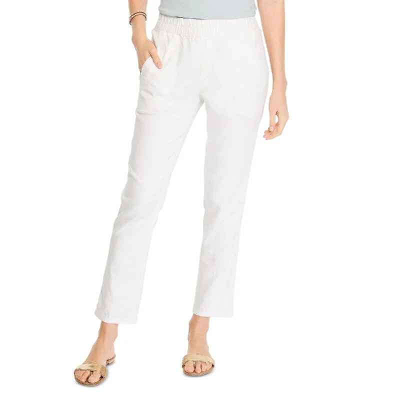 seam vivid pants -Womens Linen Ankle Ankle Pants